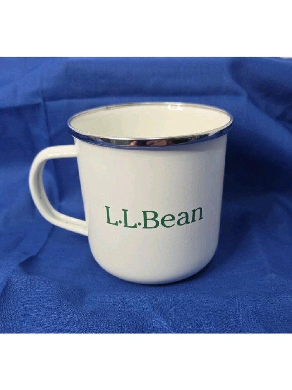 L.L. Bean Heritage Enamel Camp Mug Metal White NWOT